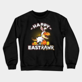 Happy Eastrawr Dinosaur Bunny T-Rex Easter Crewneck Sweatshirt